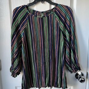 Halogen Multicolored Pleated Top